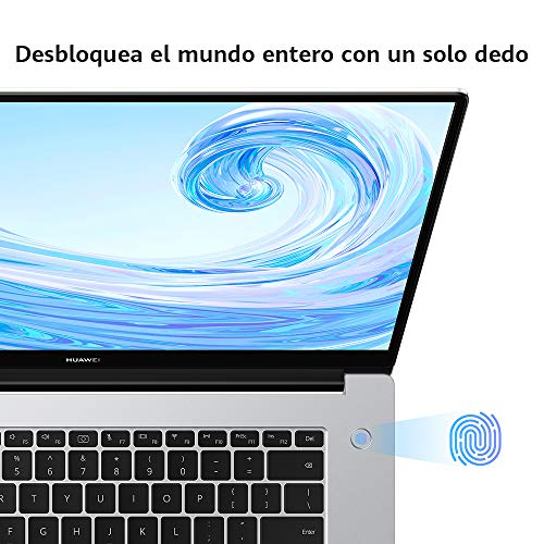 Huawei Matebook D15 - Ordenador Portátil de 15.6'' FullHD (AMD Ryzen 5 3500u, Multi-Screen Collaboration, 8GB RAM, 256GB SSD. Windows 10 Home), Mystic Silver, Teclado Qwerty Español