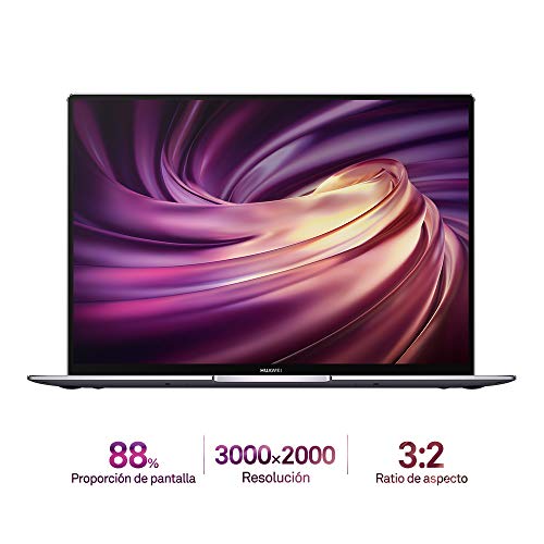 Huawei Matebook X Pro - Ordenador portátil Ultrafino táctil 13.9" 3K (Intel Core i7-8565U, 8GB RAM, 512GB SSD, Nvidia GeForce MX250, Windows 10 Home) Space Grey - Teclado QWERTY Español