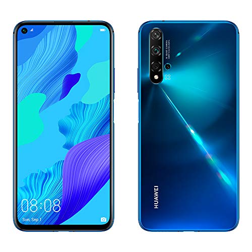 Huawei Nova 5T, Smartphone (6GB de RAM, 128GB de Memoria Interna, 5 Cámaras IA, FullView Display, Sensor de Huella Lateral, 3750 mAh) Dual-SIM, Infrared USB, Android, 6.26", Azul