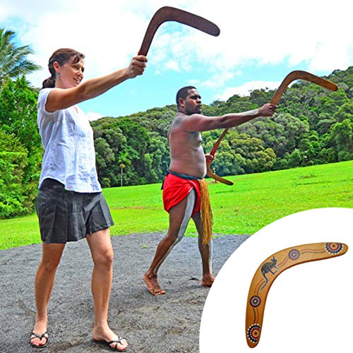 Huaxingda Boomerang de madera hecho a mano para niños y adultos, estilo profesional, para deportes al aire libre, boomerang práctico