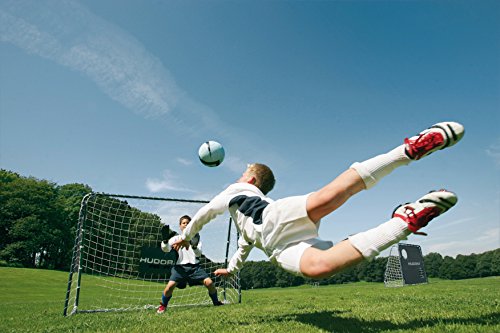 Hudora Fußball - Red de fútbol, color negro y blanco, talla 300 x 205 cm