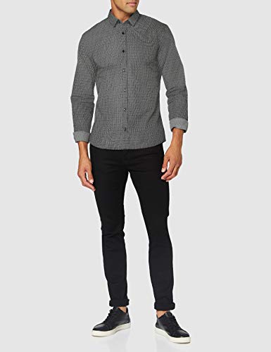 HUGO Ero3-W Camisa, Negro (001), S para Hombre