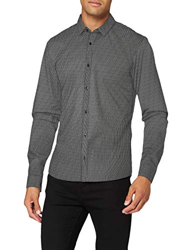 HUGO Ero3-W Camisa, Negro (001), S para Hombre