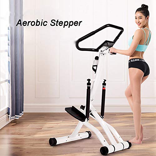 HUHAA Máquina De Step Swing Stepper con Manillar and Pantalla Multifuncional,de Aeróbic Y Fitness Stepper Fitness Profesional Carga Máxima 120kg