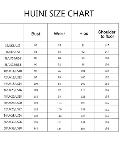 HUINI Cord¨®n Cuello en V Largo Gasa Dama de Honor Trajes de Gala Boda Formal Fiesta Vestidos Tama?o 48 HUINI Cord¨®n Cuello en V Largo Gasa Dama de Honor Trajes de Gala Boda Formal Fiesta Vestidos Tama?o 48