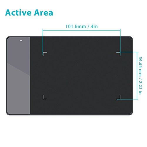 Huion 420 - Tableta Gráfica Digitalizadora, tamaño pequeño (10.1 x 5.6 cm), compatible con Windows y Mac