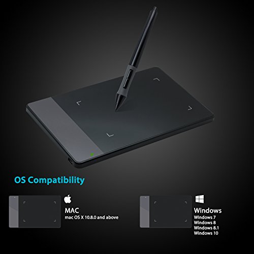 Huion 420 - Tableta Gráfica Digitalizadora, tamaño pequeño (10.1 x 5.6 cm), compatible con Windows y Mac