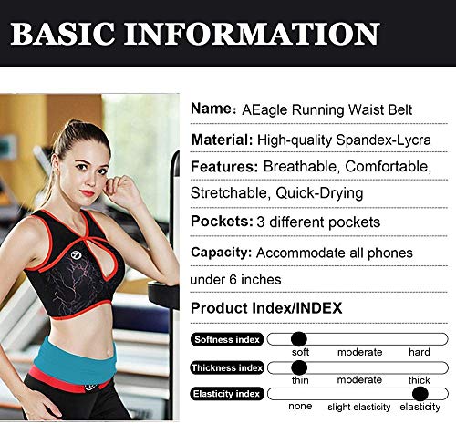 HUIQ® Cinturón de Cintura para Correr con Clip para Llaves Hombres o Mujeres Cintura Ultraligera con Manos Libres Cinturón de Entrenamiento físico Gym Marathon Jogging Yoga para iPhone 11 X XR XS HUIQ® Cinturón de Cintura para Correr con Clip para Llaves Hombres o Mujeres Cintura Ultraligera con Manos Libres Cinturón de Entrenamiento físico Gym Marathon Jogging Yoga para iPhone 11 X XR XS