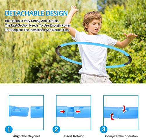 Hula Fitness Hoops para niños E-More Hoola-Hoops Niños Peso ajustable y tamaño aro de ejercicio desmontable adecuado para fitness, gimnasia, natación, juegos de interior y exterior (negro y azul) Hula Fitness Hoops para niños E-More Hoola-Hoops Niños Peso ajustable y tamaño aro de ejercicio desmontable adecuado para fitness, gimnasia, natación, juegos de interior y exterior (negro y azul)