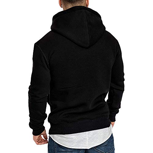 HULKY Sudaderas con Capucha Hombre, Hoodie Navidad Ropa Deportivo Hombres Tops Chandal Pullover Canguro Casual Sweatshirt Rebajas (Negro A,M)