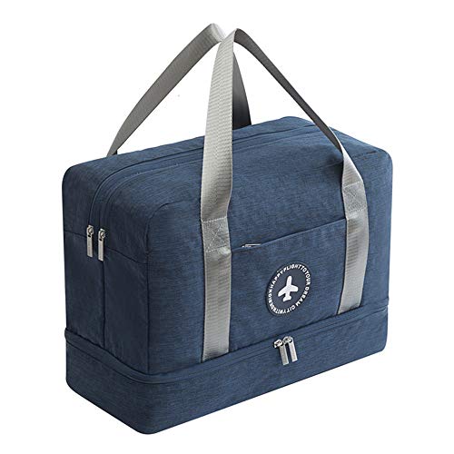 Húmedo y Seco de Separación Estanco Paquete Lavado Viaje Bolsa Neceser Maquillaje Bolsa Almacenamiento de Viaje Bolsa Impermeable Multifuncional Bolsa para Hombre y Mujer (Azul)