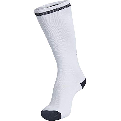 hummel Calcetines altos unisex Elite Indoor, Unisex adulto, Calcetines, 204044-9124, blanco / negro, 43-45