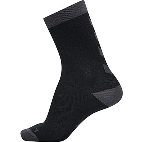 hummel Calcetines unisex Element Indoor Sport 2 pares, Unisex adulto, Calcetines, 204045-1006, Negro/asfalto., 35 - 38