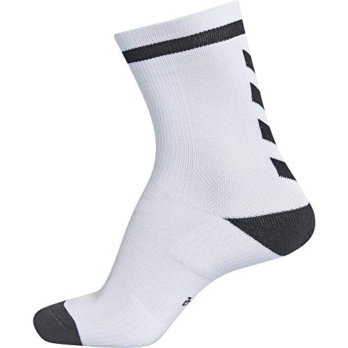 hummel Calcetines unisex Elite Indoor Low, Unisex adulto, Calcetines, 204043-9295, Blanco/asfalto., 27W x 30L