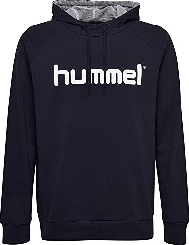 Hummel Sudadera con Capucha Hmlgo de algodón con Logotipo, Hombre, Sudadera con Capucha, 203511, Marine, Extra-Large