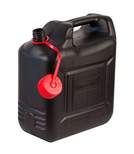 Hünersdorff Bidón para carburante COMPACT 10 L, PEAD Negro, con homologación UN, accesorios rojos