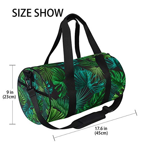 Hunihuni - Bolsa de Deporte con diseño de Hojas de Palma, Estilo Vintage Tropical, para el Gimnasio, para el Hombro, práctica Bolsa de Viaje para Mujer