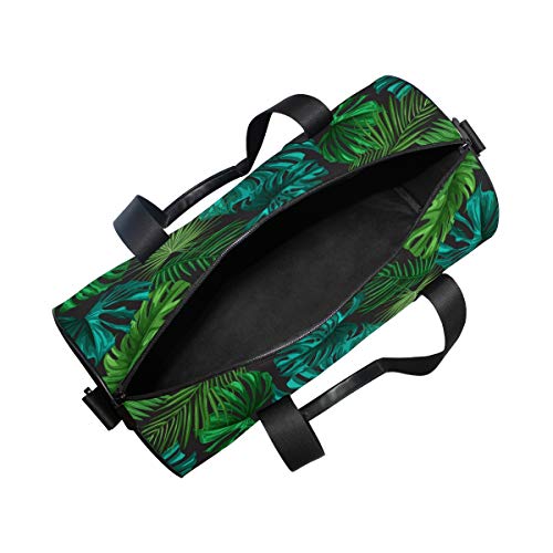 Hunihuni - Bolsa de Deporte con diseño de Hojas de Palma, Estilo Vintage Tropical, para el Gimnasio, para el Hombro, práctica Bolsa de Viaje para Mujer