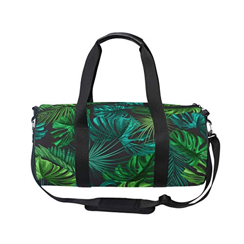 Hunihuni - Bolsa de Deporte con diseño de Hojas de Palma, Estilo Vintage Tropical, para el Gimnasio, para el Hombro, práctica Bolsa de Viaje para Mujer Hunihuni - Bolsa de Deporte con diseño de Hojas de Palma, Estilo Vintage Tropical, para el Gimnasio, para el Hombro, práctica Bolsa de Viaje para Mujer
