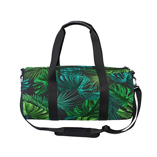 Hunihuni - Bolsa de Deporte con diseño de Hojas de Palma, Estilo Vintage Tropical, para el Gimnasio, para el Hombro, práctica Bolsa de Viaje para Mujer