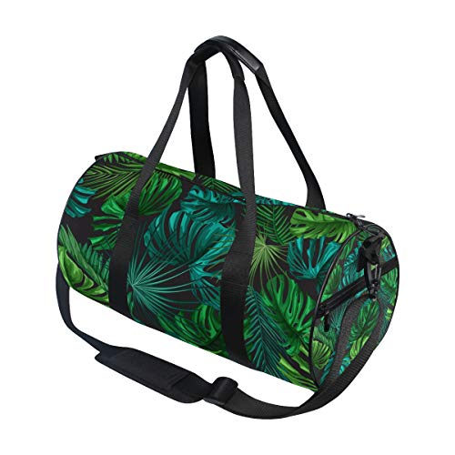 Hunihuni - Bolsa de Deporte con diseño de Hojas de Palma, Estilo Vintage Tropical, para el Gimnasio, para el Hombro, práctica Bolsa de Viaje para Mujer