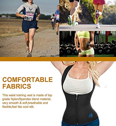HuntDream Mujeres Cintura Chaleco Chaleco Delgado corsé Neopreno Sauna Tank Top Cremallera pérdida de Peso Cuerpo Talladora Camisa HuntDream Mujeres Cintura Chaleco Chaleco Delgado corsé Neopreno Sauna Tank Top Cremallera pérdida de Peso Cuerpo Talladora Camisa
