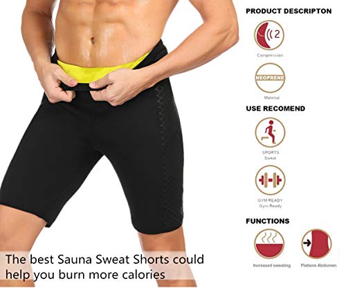 HuntDream Pérdida de Peso de los Hombres Sauna Sudor Caliente Pantalones Cortos Termales Shaper Body Athletic Yoga Pantalones Gym Tummy Fat Burner Slimming HuntDream Pérdida de Peso de los Hombres Sauna Sudor Caliente Pantalones Cortos Termales Shaper Body Athletic Yoga Pantalones Gym Tummy Fat Burner Slimming