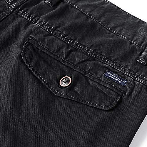 Huntrly Monos para Hombre, Primavera y otoño, algodón Puro al Aire Libre, Pantalones Sueltos de Pierna Recta de Talla Grande, Monos Militares adecuados para Acampar 34