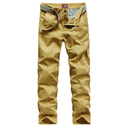 Huntrly Monos para Hombre, Primavera y otoño, algodón Puro al Aire Libre, Pantalones Sueltos de Pierna Recta de Talla Grande, Monos Militares adecuados para Acampar 34