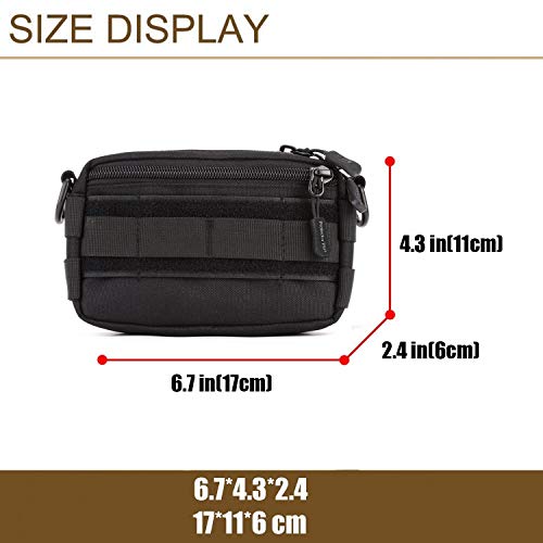 Huntvp Mini Bolsa Táctical Bolsa de Hombro Mochila de Bandolera Riñoneras Deportivos Estilo Militar Riñoneras de Múltiple Función Mochila Ejércita Impermeable, Negro