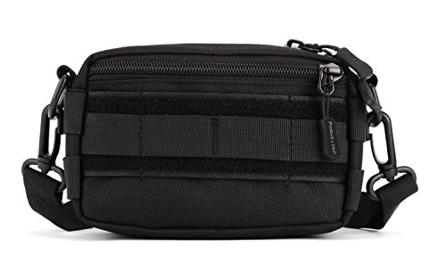 Huntvp Mini Bolsa Táctical Bolsa de Hombro Mochila de Bandolera Riñoneras Deportivos Estilo Militar Riñoneras de Múltiple Función Mochila Ejércita Impermeable, Negro