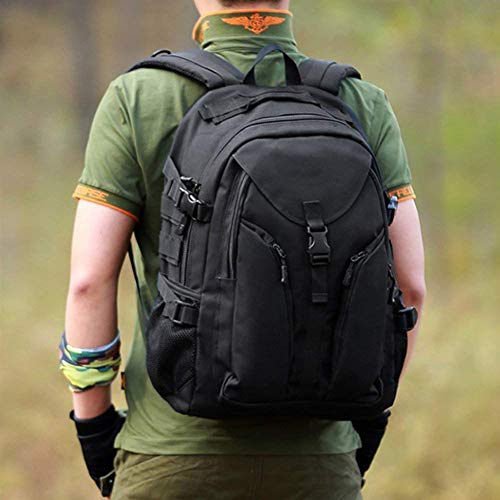 Huntvp Mochila Táctica de Nylon 40L Bolsa de Asalto Estilo Militar Bolsa Impermeable para Las Actividades Aire Libre Senderismo Caza Viajar Color Negro Huntvp Mochila Táctica de Nylon 40L Bolsa de Asalto Estilo Militar Bolsa Impermeable para Las Actividades Aire Libre Senderismo Caza Viajar Color Negro