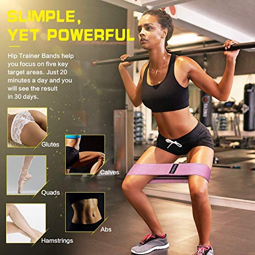 Hurdilen Bandas Elásticas, Bandas de Resistencia con Bolsa Portátil, Soporte para Crossfit, Yoga, Pilates, Sentadillas, Estocadas, Estiramientos, Entrenamiento de Fuerza y Fisioterapia, Rosa