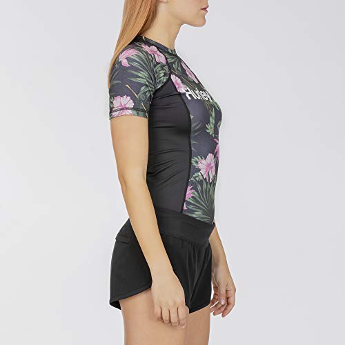 Hurley W OAO Lanai Rashguard S/S Lycra, Mujer, Anthracite, L