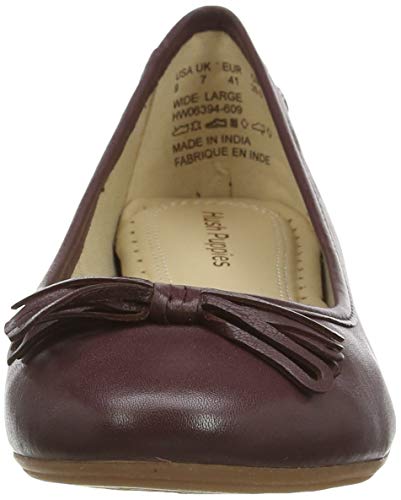 Hush Puppies Heather Bow Ballet, Bailarinas con Punta Cerrada para Mujer, Rojo (Wine 000), 41 EU