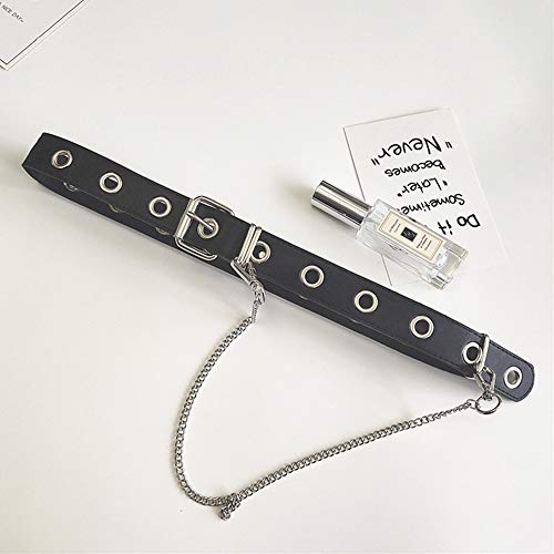 Huture Mujeres Hombres Cinturón de Jeans Cinturón de Cuero PU Negro Cinta Ojal Cadena Billetera Hip Hop Hebilla Cuadrada Cinturón Punk para Mujer Cintura con Hebilla Ajustable para Mono de Vestir Huture Mujeres Hombres Cinturón de Jeans Cinturón de Cuero PU Negro Cinta Ojal Cadena Billetera Hip Hop Hebilla Cuadrada Cinturón Punk para Mujer Cintura con Hebilla Ajustable para Mono de Vestir