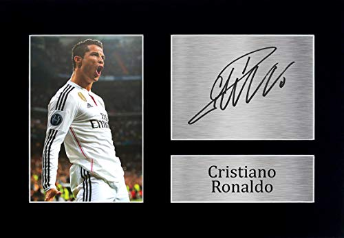HWC Trading Cristiano Ronaldo A4 Sin Marco Regalo De Visualización De Fotos De Impresión De Imagen Impresa Autógrafo Firmado por Real Madrid Los Aficionados Al Fútbol