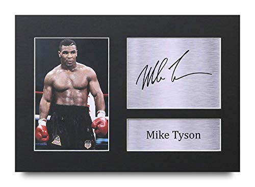 HWC Trading Mike Tyson A4 Sin Marco Regalo De Visualización De Fotos De Impresión De Imagen Impresa Autógrafo Firmado por Los Fanáticos del Boxeo