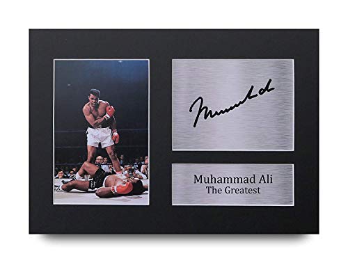 HWC Trading Muhammad Ali A4 Sin Marco Regalo De Visualización De Fotos De Impresión De Imagen Impresa Autógrafo Firmado por Los Fanáticos del Boxeo