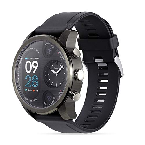 HWJ T3 Dual Mostrar Reloj Inteligente para Hombres IP68 Pulsera de Fitness Impermeable 15 días Standby Business SmartWatch Activity Tracker (Negro), Liqingshangmao (Color : Gray)