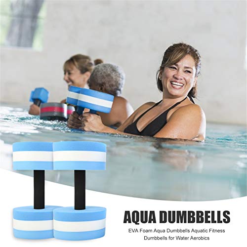 HWZZ 2 Uds Mancuernas De Espuma EVA Aqua para Aeróbicos Acuáticos, Flotador Automático para Piscina, Barra Acuática para Agua, Yoga, Fitness,Rosado