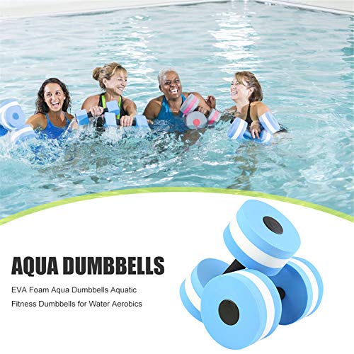 HWZZ 2 Uds Mancuernas De Espuma EVA Aqua para Aeróbicos Acuáticos, Flotador Automático para Piscina, Barra Acuática para Agua, Yoga, Fitness,Rosado