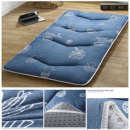 HXDP Colchón avanzado Estera de colchón Espesar Plegable Tatami de Piso Ultra Soft Colchón portátil Antideslizante Residencia de Estudiantes Sleeping Pad Rodillo de la Cama