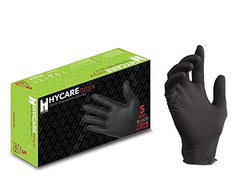 Hycare Guantes médicos desechables sin polvo de nitrilo, talla S (100 piezas)