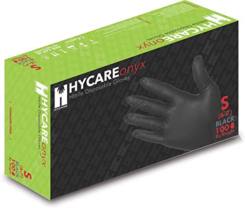Hycare Guantes médicos desechables sin polvo de nitrilo, talla S (100 piezas)