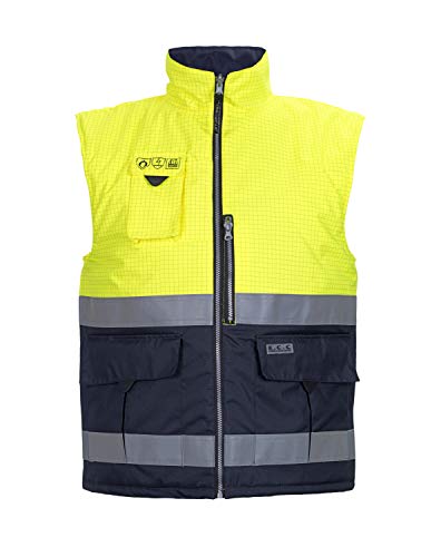 Hydrowear 043446YN Metz Multi Norm FR AST calentador de cuerpo, 99% poliéster/1% antiestático, tamaño 4XL, amarillo/azul marino