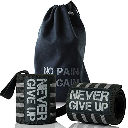 hyfan profesional correas de muñeca Apoyo Brace Wraps cinturón pantalla con enganche para el pulgar para Powerlifting Culturismo Ejercicio Entrenamiento de Fuerza, moda, Gris