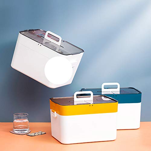 HYHY Recipiente médico de Primeros Auxilios Familiar con asa portátil 2 Capas Caja de Almacenamiento de plástico Multiusos Organizador portátil con Compartimentos HYHY Recipiente médico de Primeros Auxilios Familiar con asa portátil 2 Capas Caja de Almacenamiento de plástico Multiusos Organizador portátil con Compartimentos