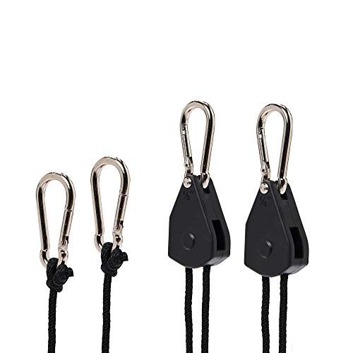 Hyindoor 1/8 inches Rope Ratchet con Gancho Cuerda de Suspención para Colgar Iluminación y Ventilador (2 Pcs) Hyindoor 1/8 inches Rope Ratchet con Gancho Cuerda de Suspención para Colgar Iluminación y Ventilador (2 Pcs)