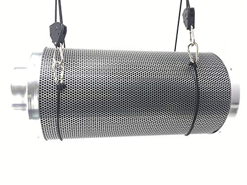 Hyindoor 1/8 inches Rope Ratchet con Gancho Cuerda de Suspención para Colgar Iluminación y Ventilador (2 Pcs)